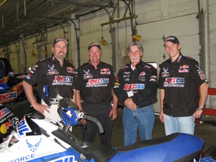 Steve Scheuring - AMSOIL Sponsored Team Owner,  Tony-Team Mechanic, Kent Whiteman - AMSOIL Regency Dealer, and DJ Eckstrom - Team Pilot
